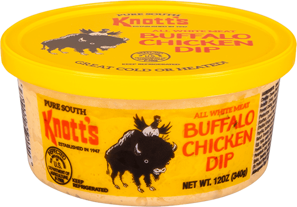 twelve oz container of Knotts buffalo chicken dip