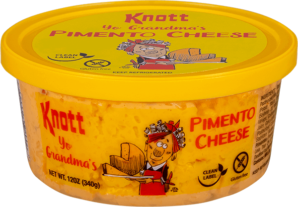 twelve oz container of Knotts knott yo grandma pimiento cheese