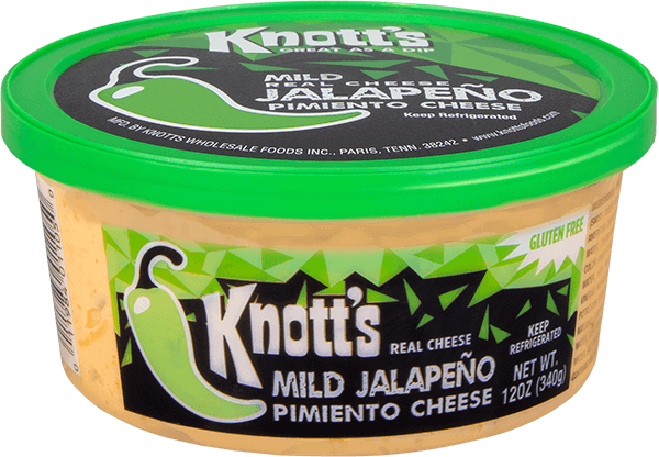twelve oz container of Knotts mild jalapeno pimiento cheese
